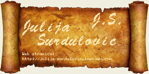 Julija Surdulović vizit kartica